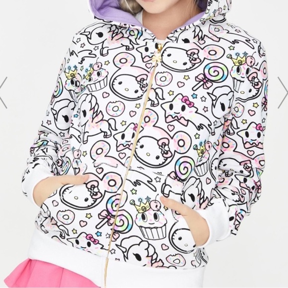 tokidoki Tops - TokiDoki x Hello Kitty collab zip up hoodie sweatshirt cardigan Sz XS